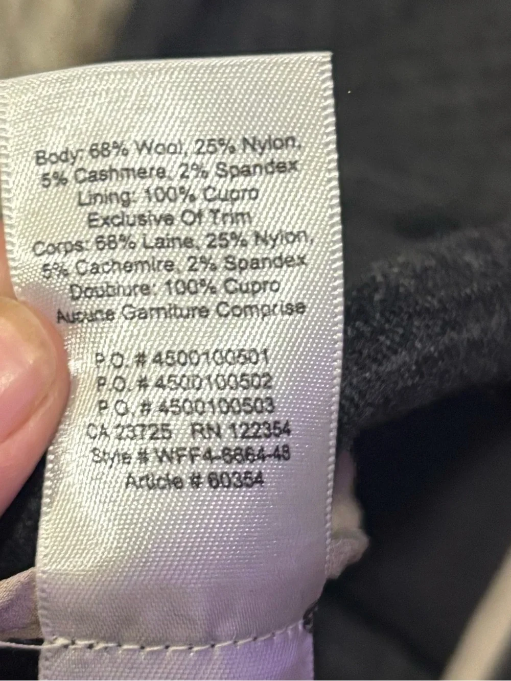 Aritzia Wilfred Chambery Pant Wool Cashmere Grey Stripe Size 10 - Picture 7 of 7